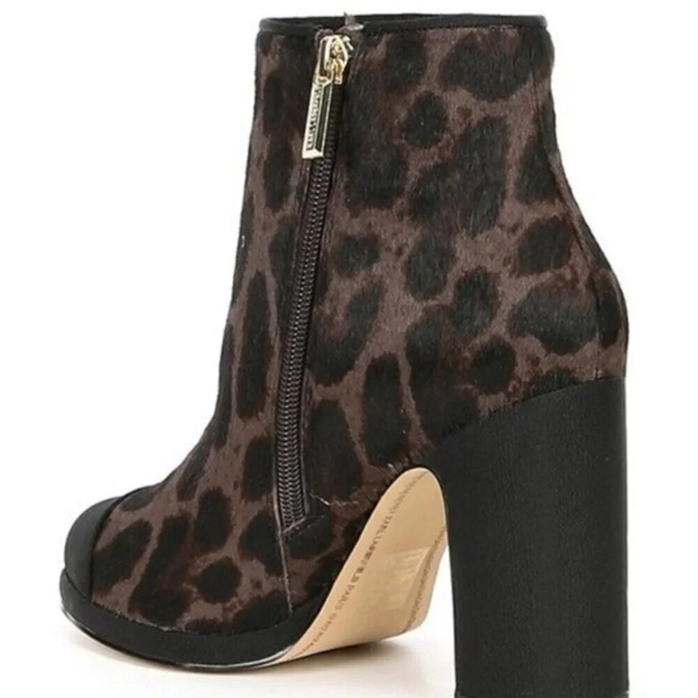 KARL LAGERFELD‎ Lainey Leopard Haircalf Heel Boots Womens 7.5